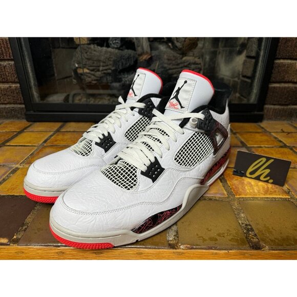 Mens 18 Air Jordan 4 Retro Pale Citron Flight Nostalgia Basketball Shoes - Picture 4 of 9